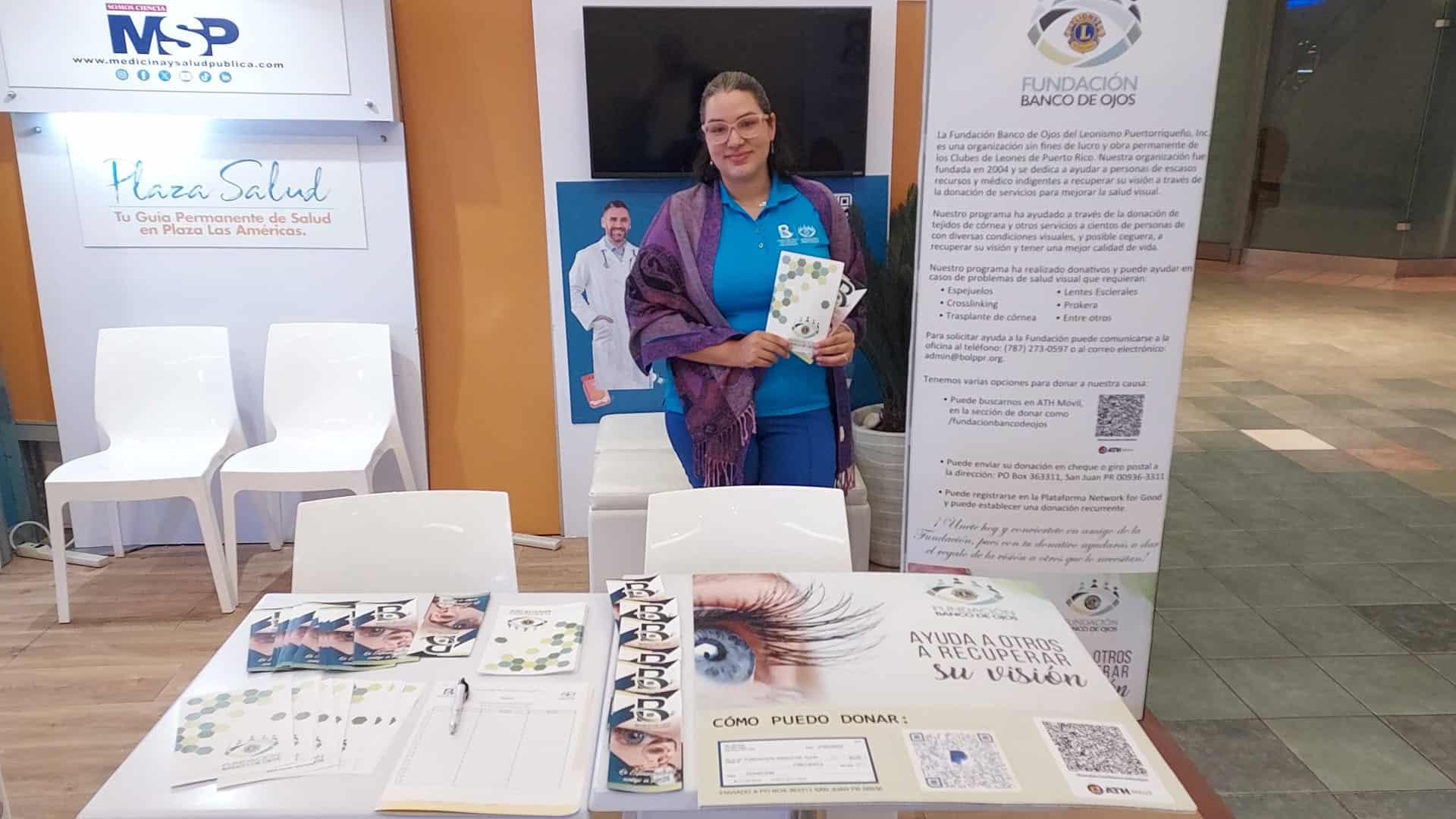 Banco de Ojos del Leonismo Puertorriqueño educa sobre donación de córneas en Plaza Salud 
