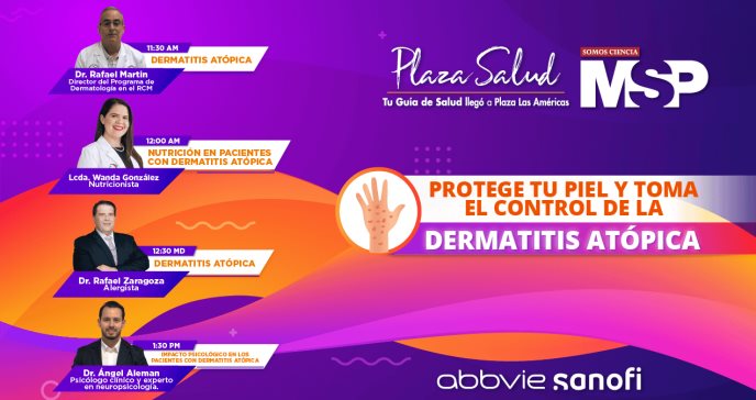 Día Mundial de Dermatitis Atópica será conmemorado en jornada educativa este sábado en Plaza Salud